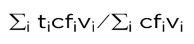 Formula reads: Sum of i ticfivi  /  Sum of i cfivi